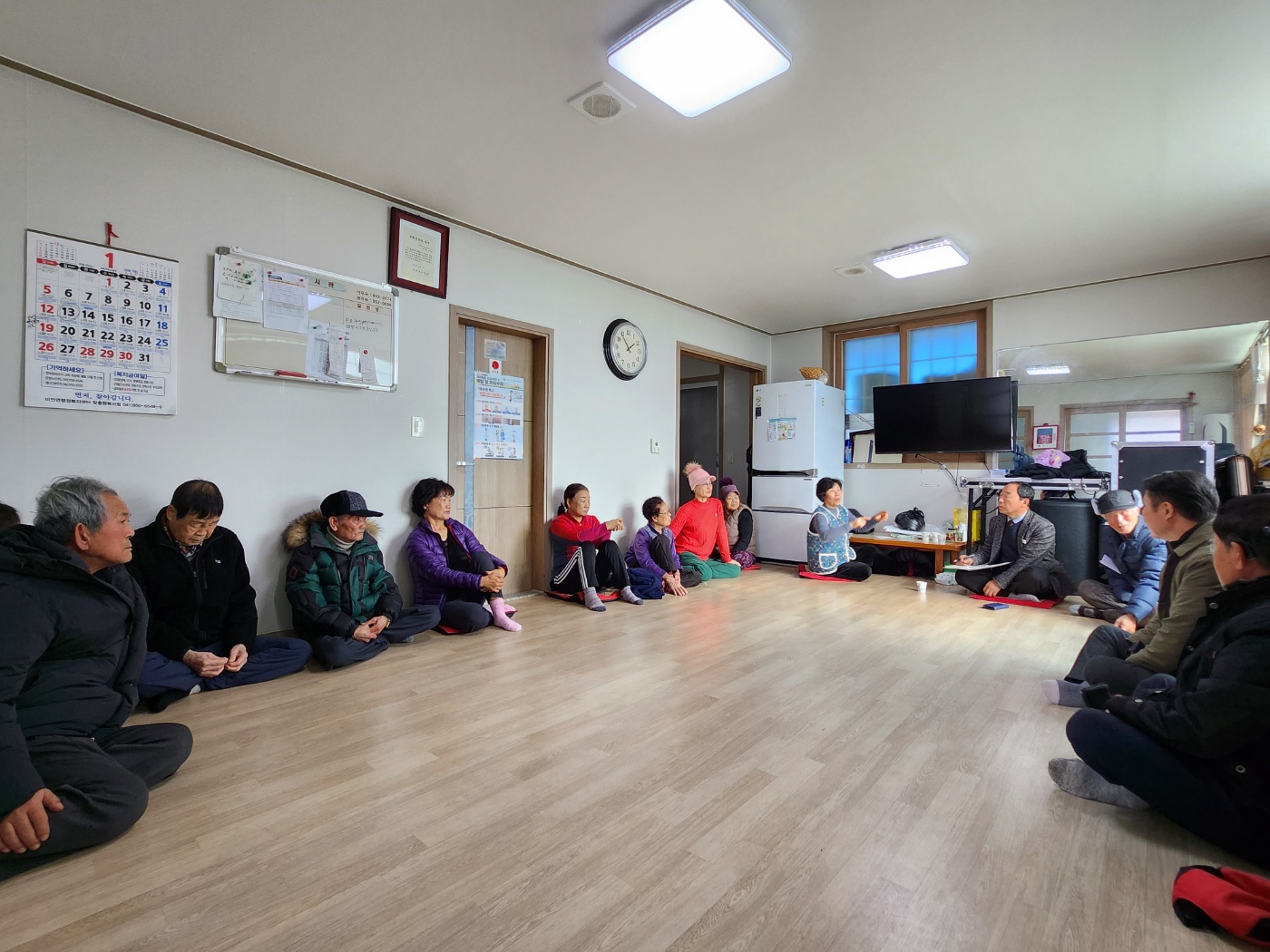 정호 비인면장, 설맞이 경로당 방문